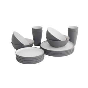 Outwell Gala 4 Person Dinner Set Grey Mist | Plates & Bowls