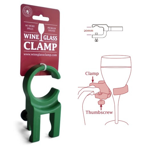 WineGrasp Stemware Glass Holder Clamp - Attach To Outdoor Chairs - For Wine,  Martini & Champagne Glasses